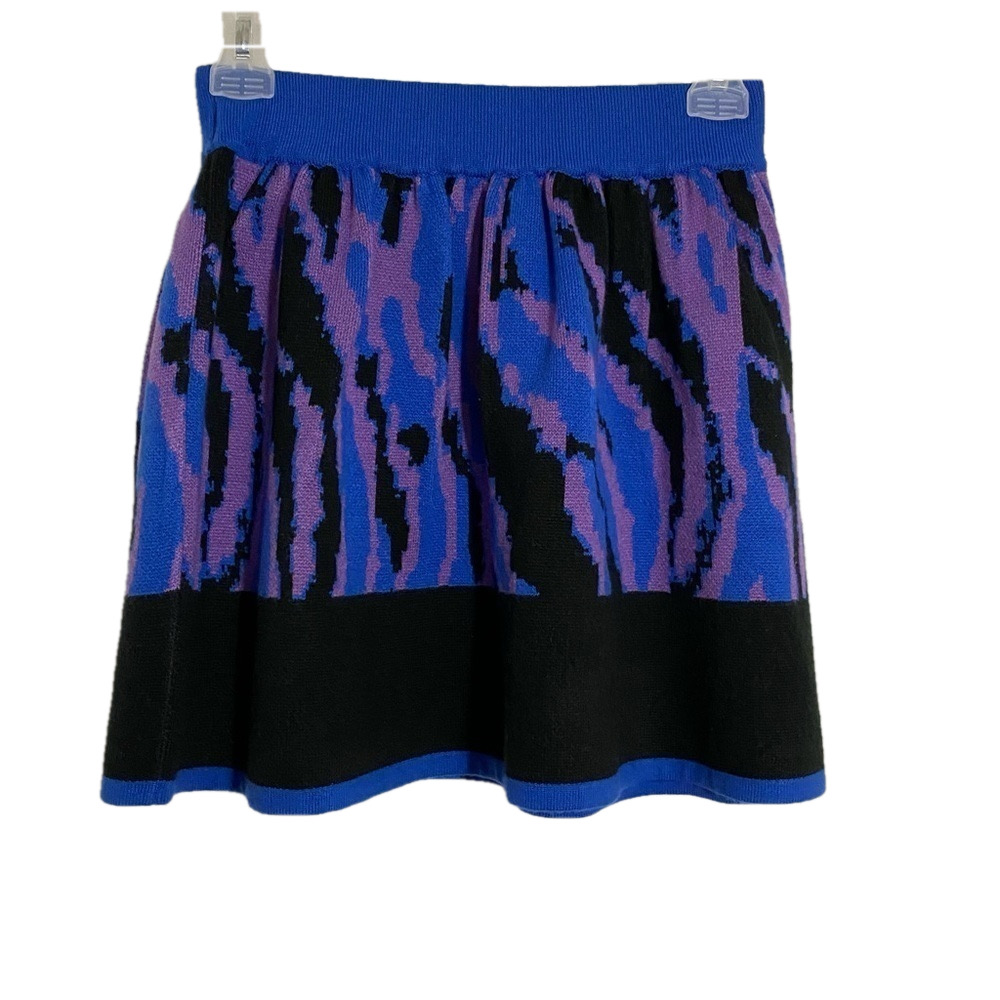 ECOTE unique pattern knit multi coloured bohemian cottage core mini skirt S